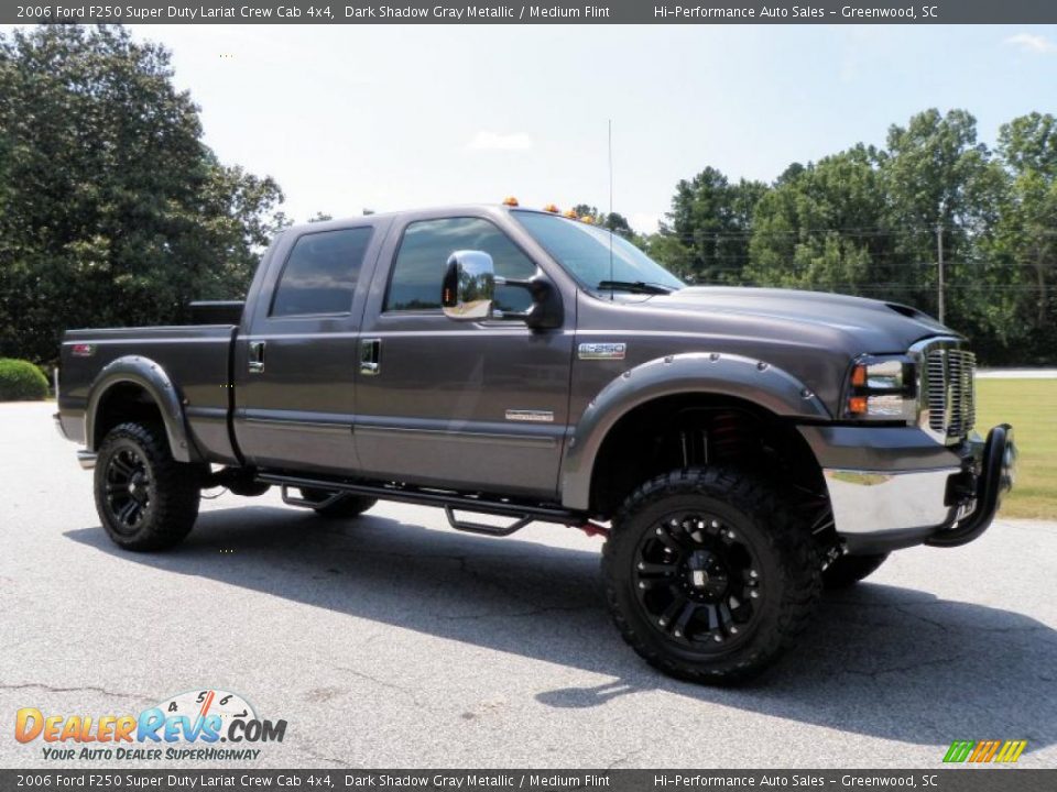 2006 Ford F250 Super Duty Lariat Crew Cab 4x4 Dark Shadow Gray Metallic / Medium Flint Photo #13