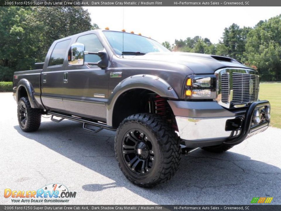 2006 Ford F250 Super Duty Lariat Crew Cab 4x4 Dark Shadow Gray Metallic / Medium Flint Photo #14