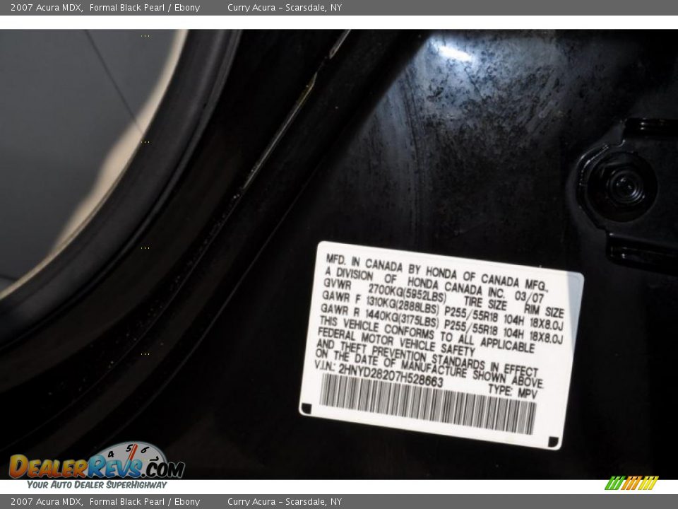 2007 Acura MDX Formal Black Pearl / Ebony Photo #25