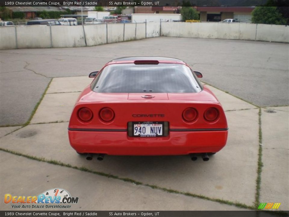 1989 Chevrolet Corvette Coupe Bright Red / Saddle Photo #4