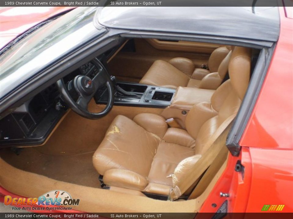 1989 Chevrolet Corvette Coupe Bright Red / Saddle Photo #6