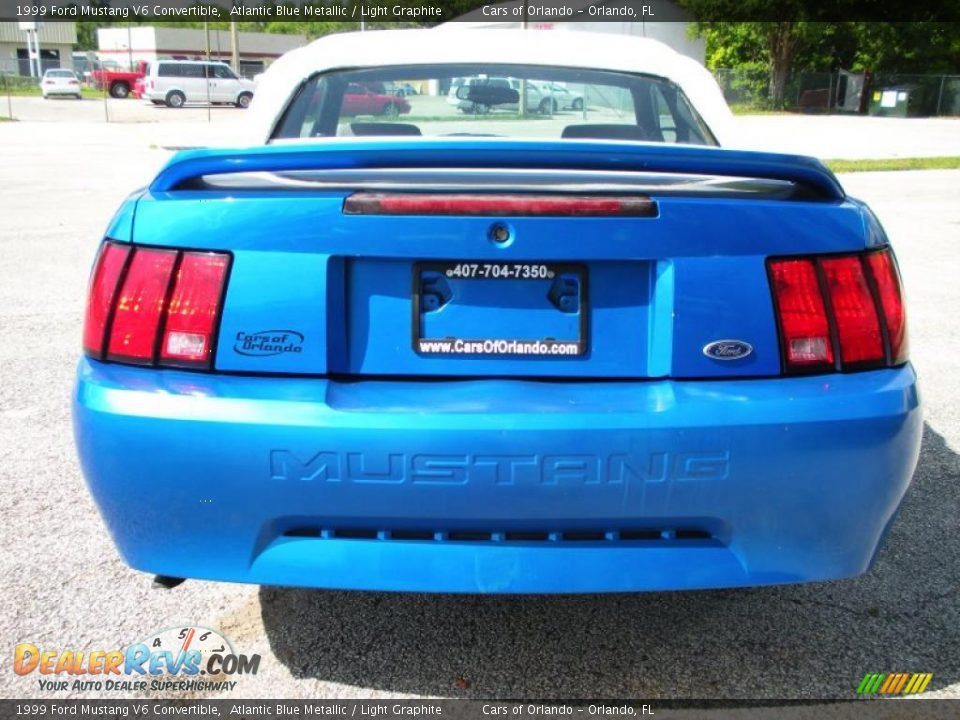 1999 Ford Mustang V6 Convertible Atlantic Blue Metallic / Light Graphite Photo #6