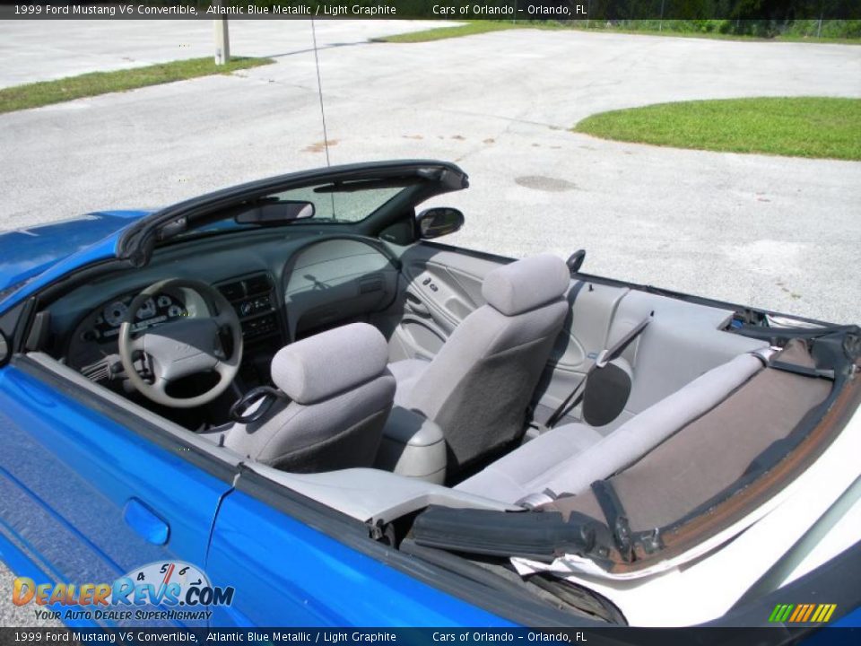 1999 Ford Mustang V6 Convertible Atlantic Blue Metallic / Light Graphite Photo #10