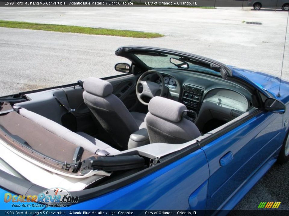 1999 Ford Mustang V6 Convertible Atlantic Blue Metallic / Light Graphite Photo #11