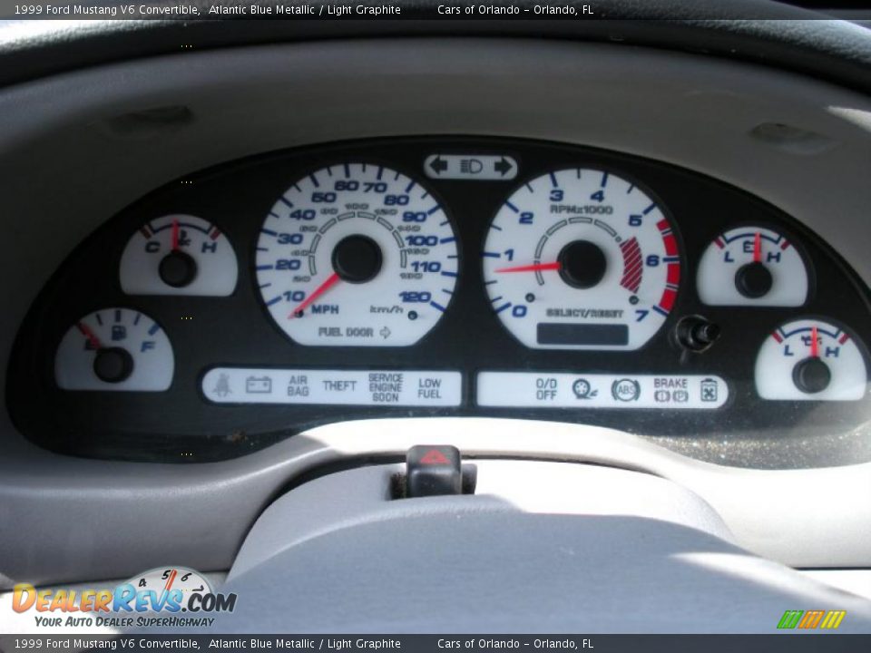 1999 Ford Mustang V6 Convertible Atlantic Blue Metallic / Light Graphite Photo #22