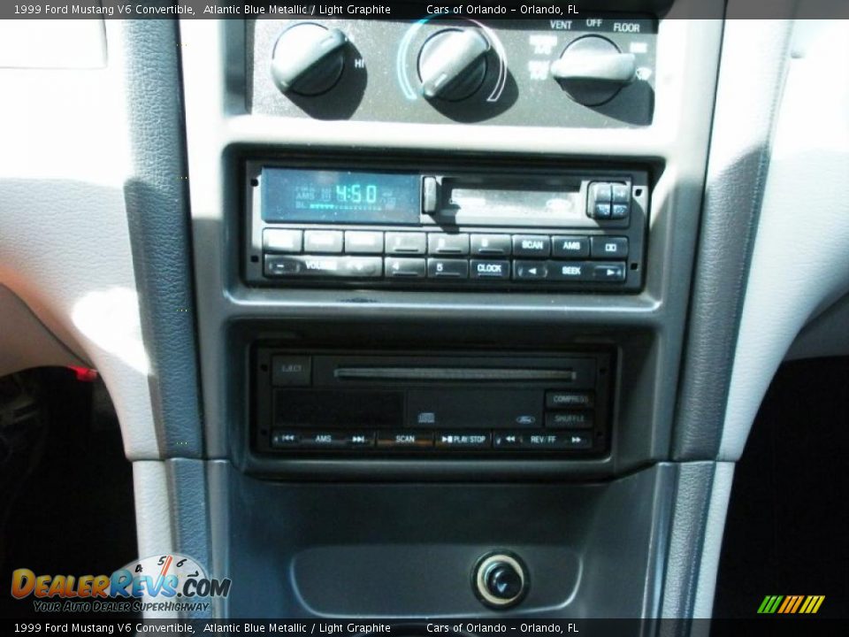 1999 Ford Mustang V6 Convertible Atlantic Blue Metallic / Light Graphite Photo #23
