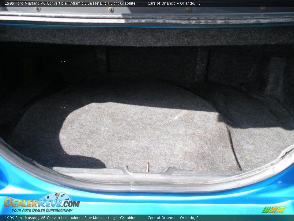 1999 Ford Mustang V6 Convertible Atlantic Blue Metallic / Light Graphite Photo #24