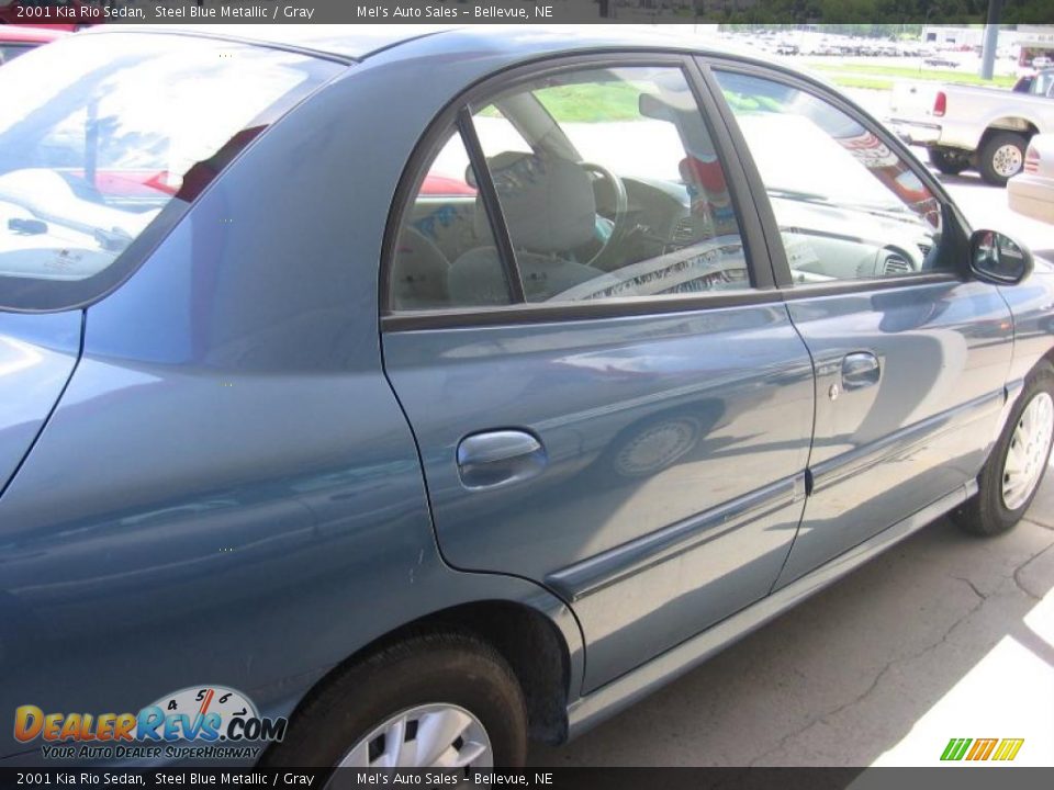 2001 Kia Rio Sedan Steel Blue Metallic / Gray Photo #2