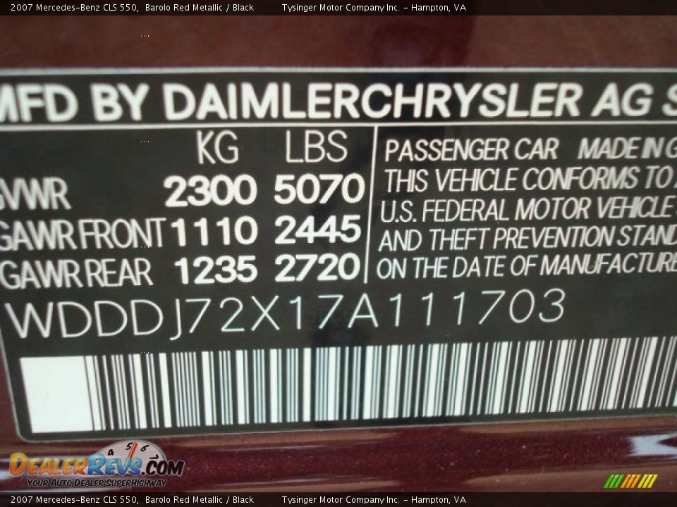 2007 Mercedes-Benz CLS 550 Barolo Red Metallic / Black Photo #34