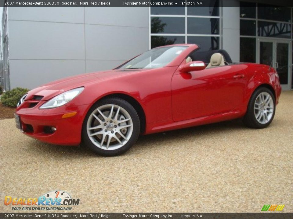 2007 Mercedes-Benz SLK 350 Roadster Mars Red / Beige Photo #2