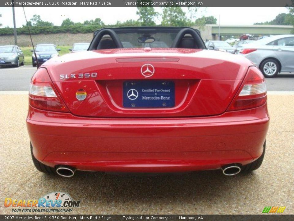 2007 Mercedes-Benz SLK 350 Roadster Mars Red / Beige Photo #5