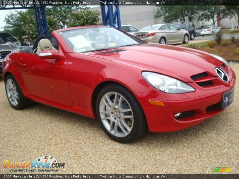 2007 Mercedes-Benz SLK 350 Roadster Mars Red / Beige Photo #8