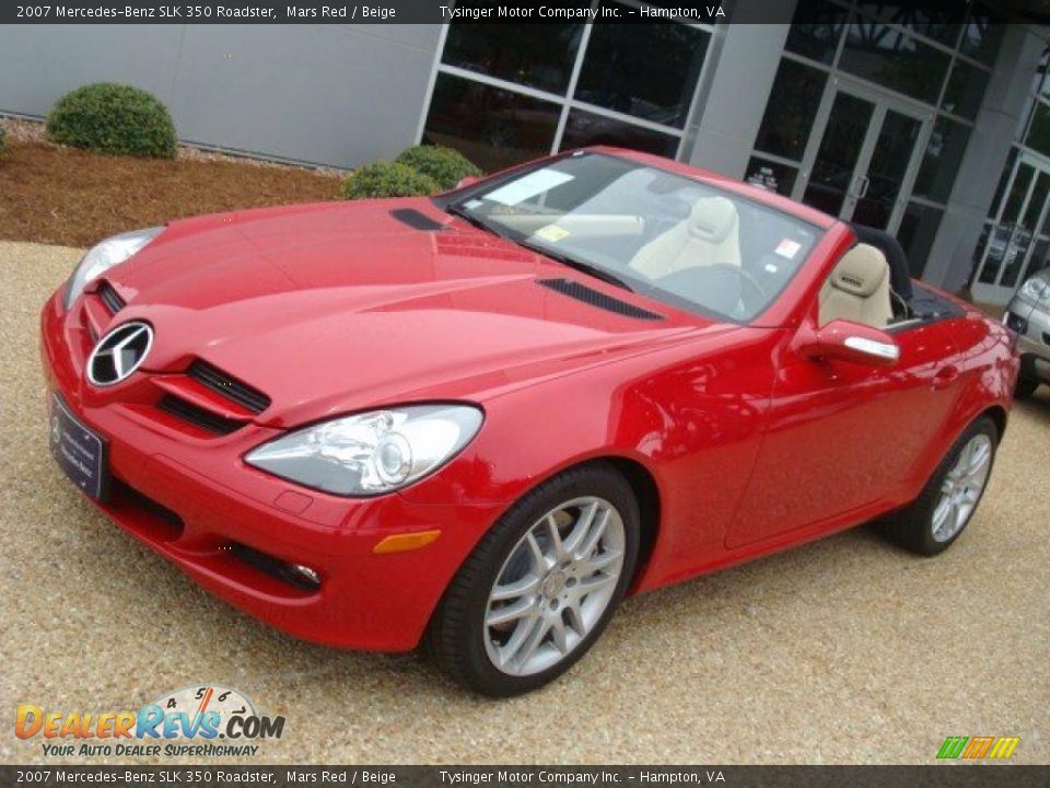 2007 Mercedes-Benz SLK 350 Roadster Mars Red / Beige Photo #10