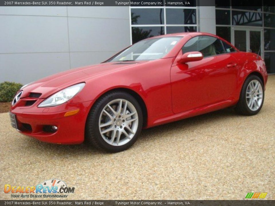 2007 Mercedes-Benz SLK 350 Roadster Mars Red / Beige Photo #27