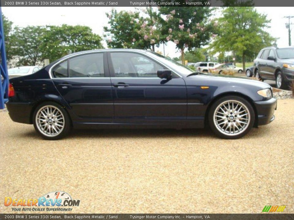 2003 BMW 3 Series 330i Sedan Black Sapphire Metallic / Sand Photo #6