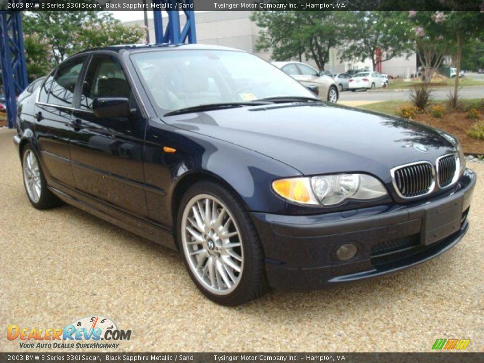 2003 BMW 3 Series 330i Sedan Black Sapphire Metallic / Sand Photo #7