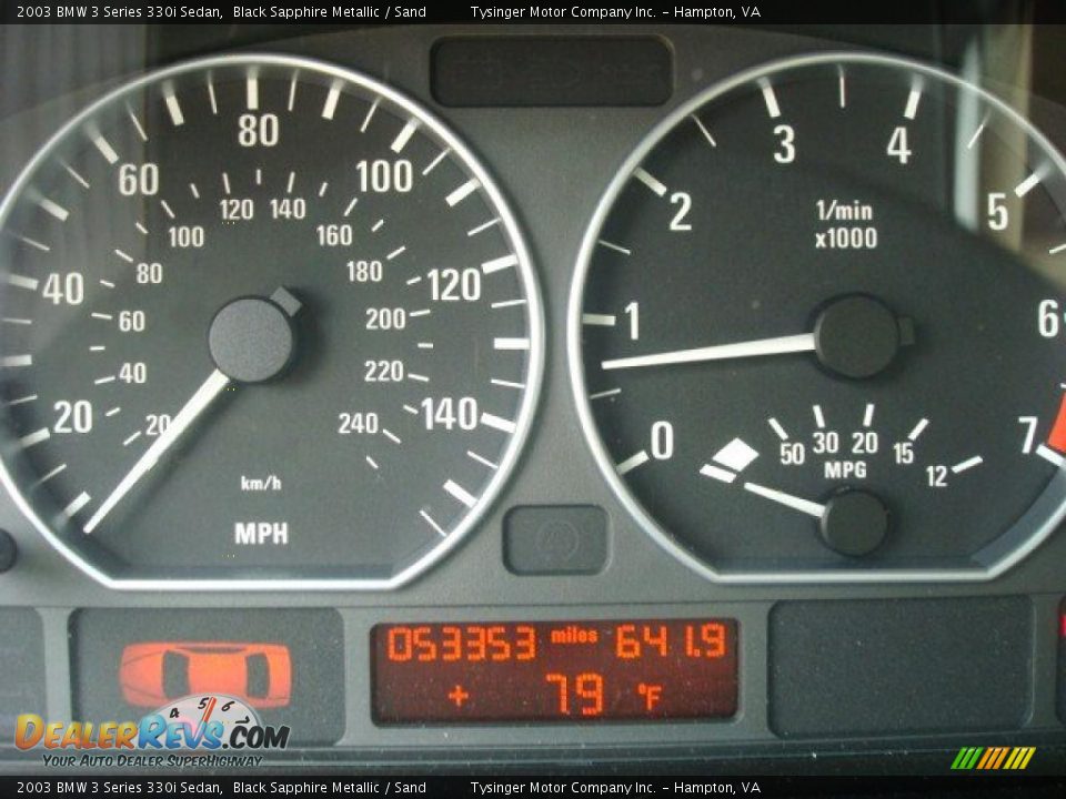 2003 BMW 3 Series 330i Sedan Black Sapphire Metallic / Sand Photo #21