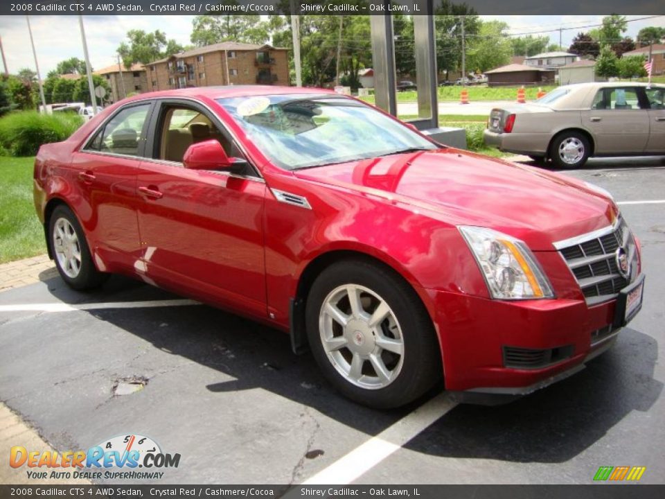 2008 Cadillac CTS 4 AWD Sedan Crystal Red / Cashmere/Cocoa Photo #3