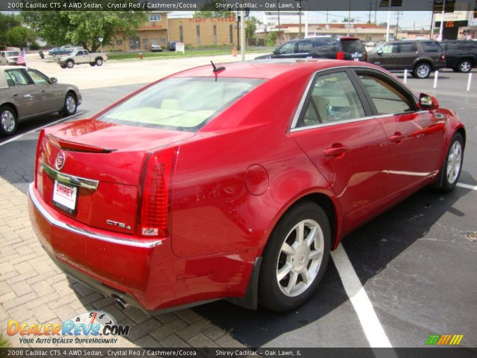 2008 Cadillac CTS 4 AWD Sedan Crystal Red / Cashmere/Cocoa Photo #4