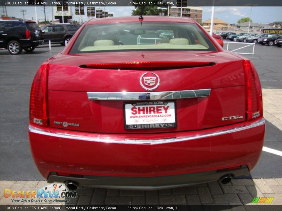 2008 Cadillac CTS 4 AWD Sedan Crystal Red / Cashmere/Cocoa Photo #5
