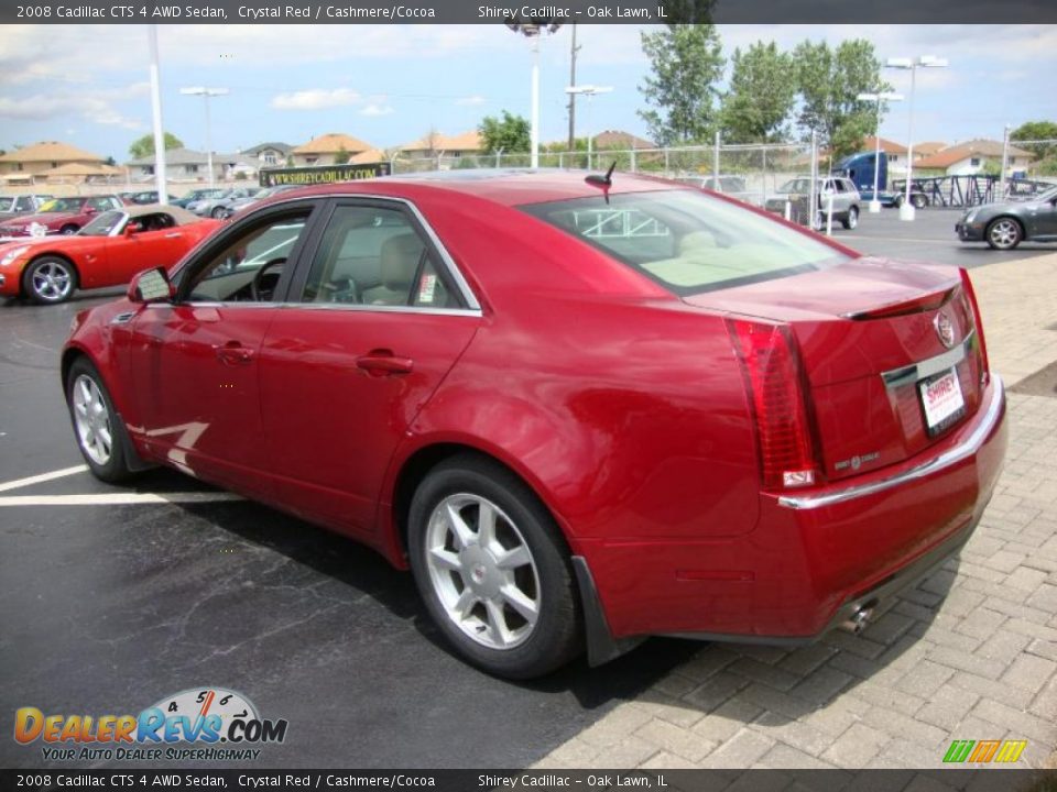 2008 Cadillac CTS 4 AWD Sedan Crystal Red / Cashmere/Cocoa Photo #6
