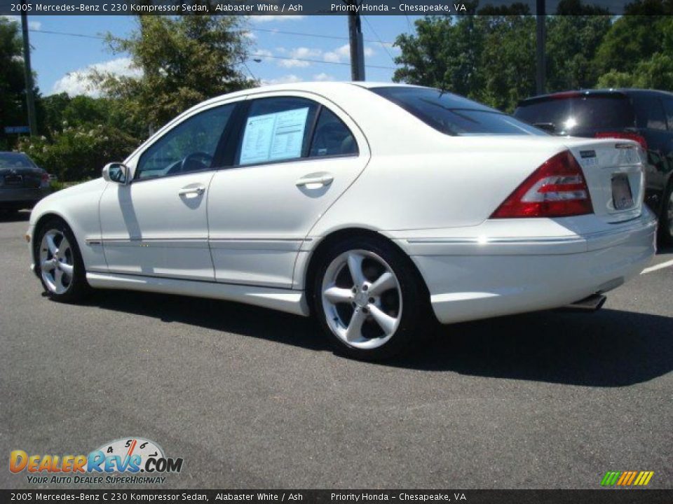 2005 Mercedes-Benz C 230 Kompressor Sedan Alabaster White / Ash Photo #3