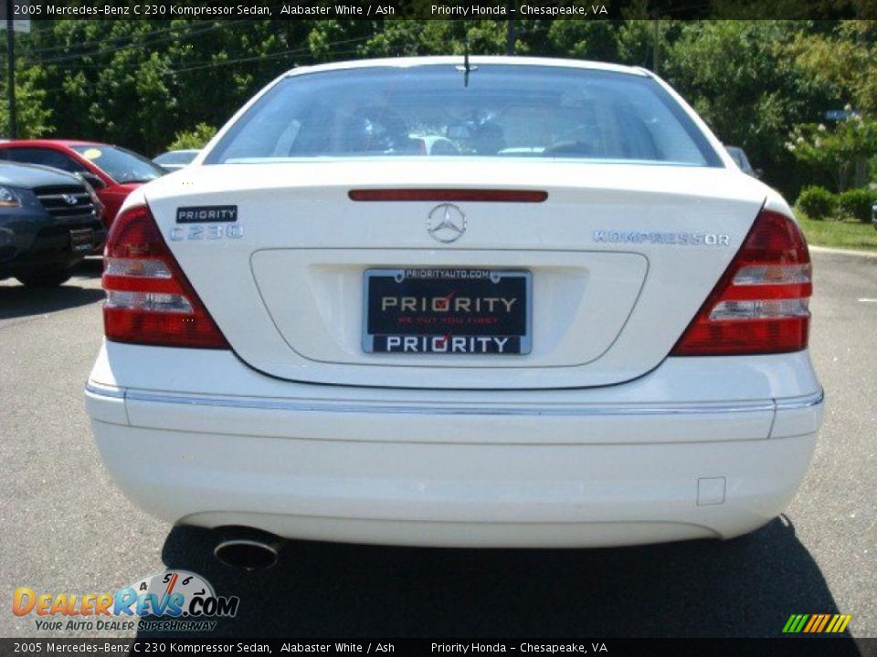 2005 Mercedes-Benz C 230 Kompressor Sedan Alabaster White / Ash Photo #5