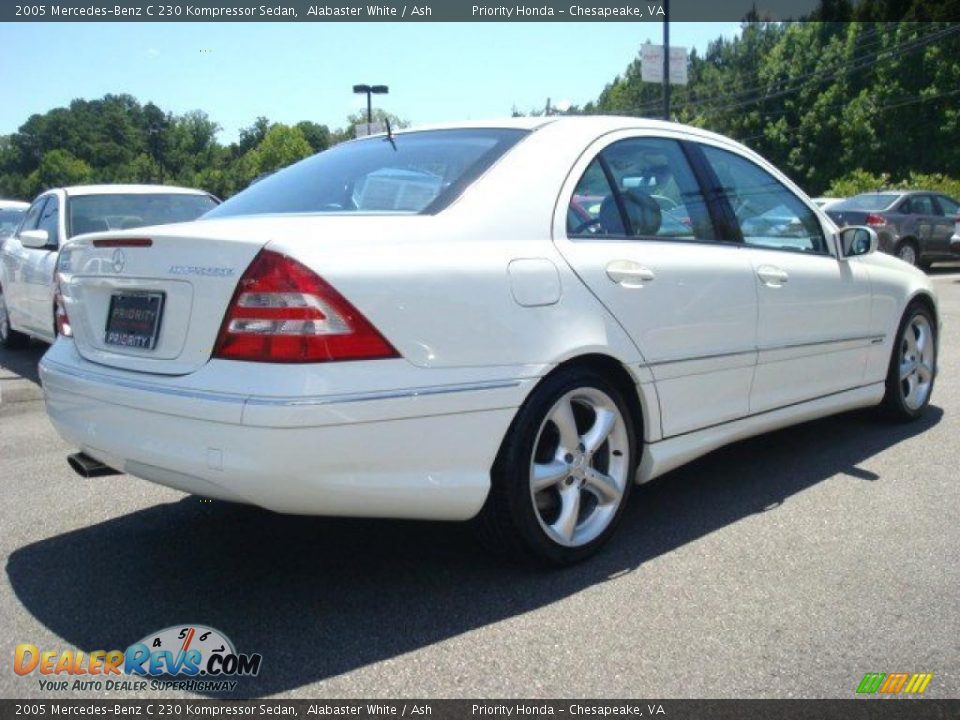 2005 Mercedes-Benz C 230 Kompressor Sedan Alabaster White / Ash Photo #6