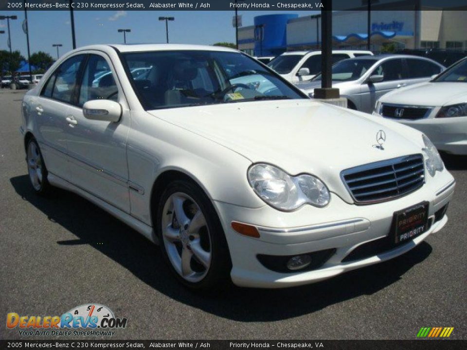2005 Mercedes-Benz C 230 Kompressor Sedan Alabaster White / Ash Photo #8