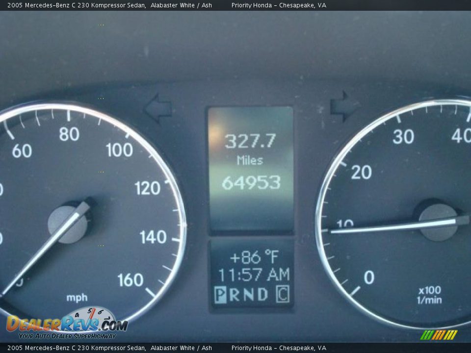 2005 Mercedes-Benz C 230 Kompressor Sedan Alabaster White / Ash Photo #18