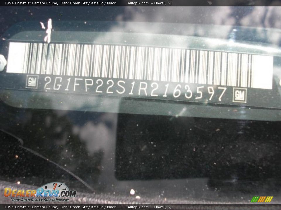 1994 Chevrolet Camaro Coupe Dark Green Gray Metallic / Black Photo #13