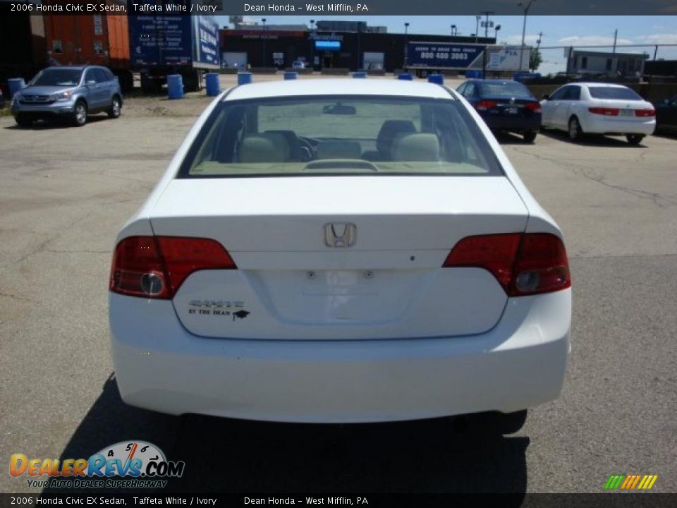 2006 Honda Civic EX Sedan Taffeta White / Ivory Photo #3