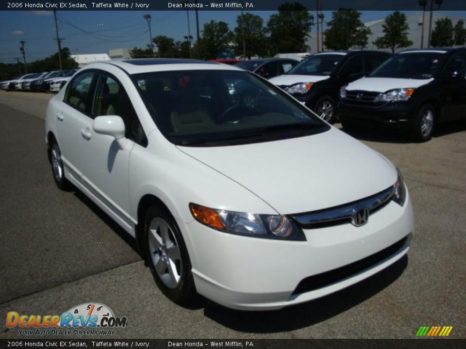 2006 Honda Civic EX Sedan Taffeta White / Ivory Photo #5