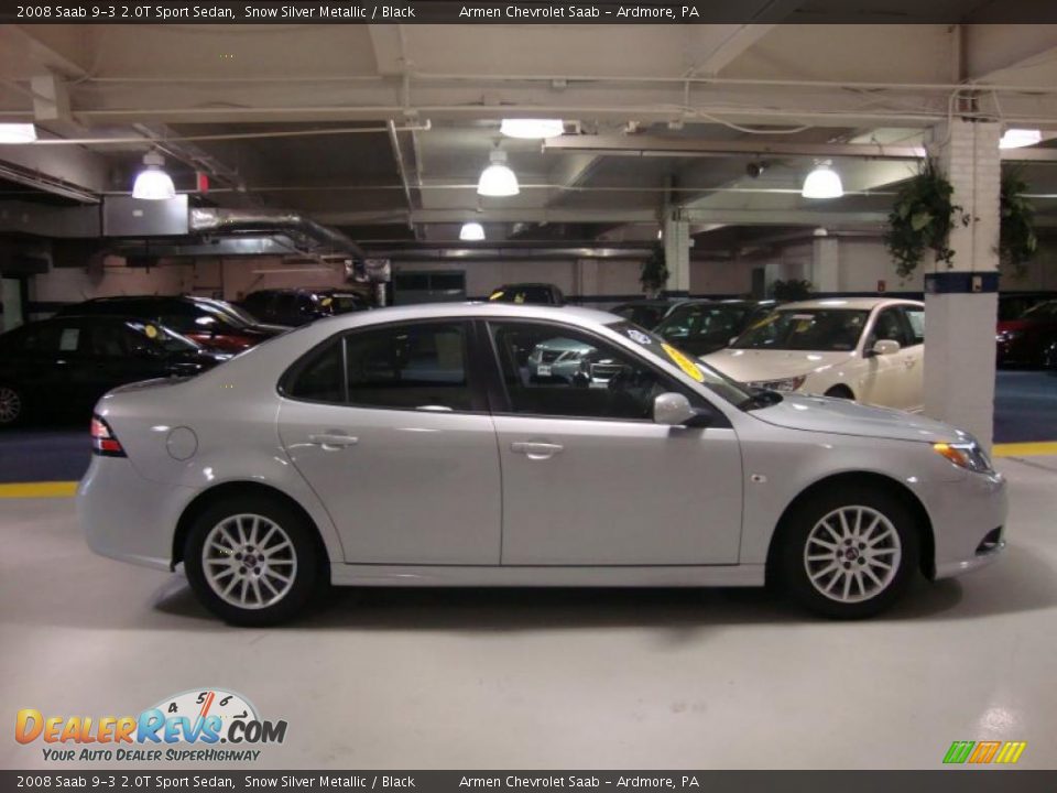 2008 Saab 9-3 2.0T Sport Sedan Snow Silver Metallic / Black Photo #7