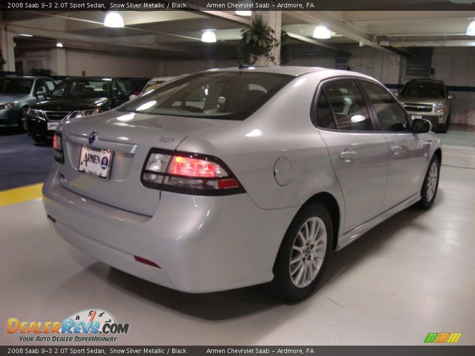 2008 Saab 9-3 2.0T Sport Sedan Snow Silver Metallic / Black Photo #8