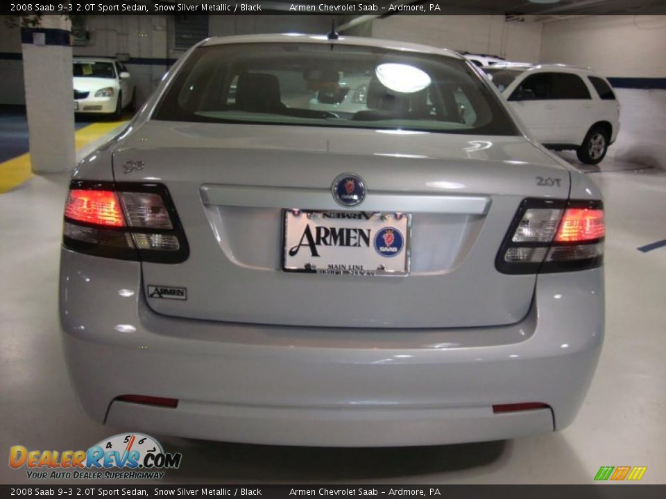 2008 Saab 9-3 2.0T Sport Sedan Snow Silver Metallic / Black Photo #9