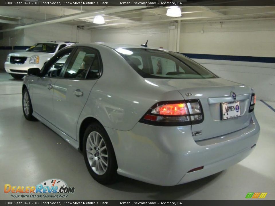2008 Saab 9-3 2.0T Sport Sedan Snow Silver Metallic / Black Photo #10