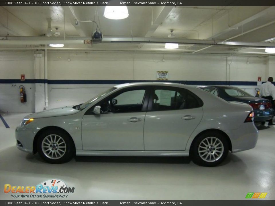 2008 Saab 9-3 2.0T Sport Sedan Snow Silver Metallic / Black Photo #11