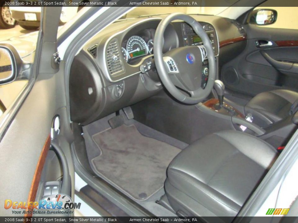 2008 Saab 9-3 2.0T Sport Sedan Snow Silver Metallic / Black Photo #13