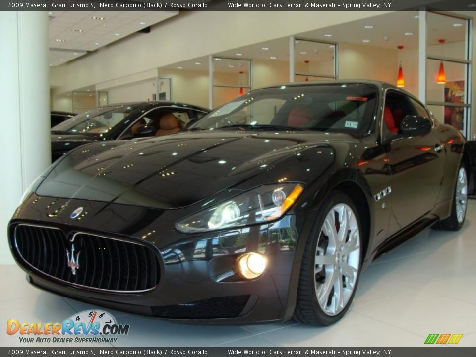 2009 Maserati GranTurismo S Nero Carbonio (Black) / Rosso Corallo Photo #1