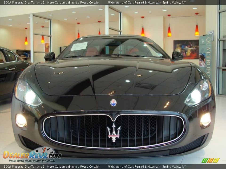 2009 Maserati GranTurismo S Nero Carbonio (Black) / Rosso Corallo Photo #2