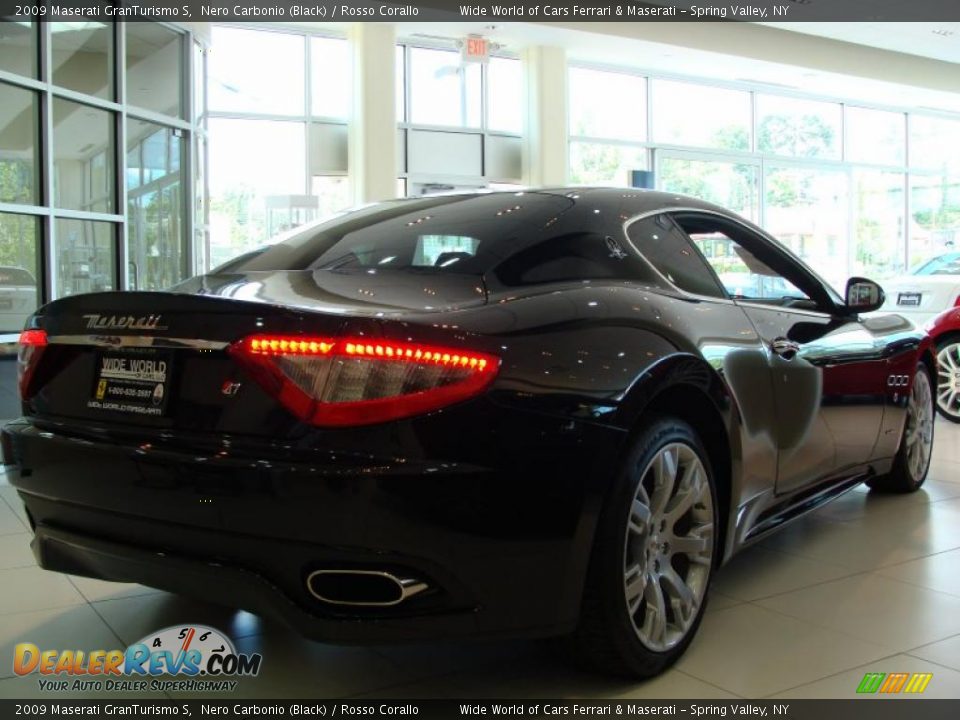 2009 Maserati GranTurismo S Nero Carbonio (Black) / Rosso Corallo Photo #3