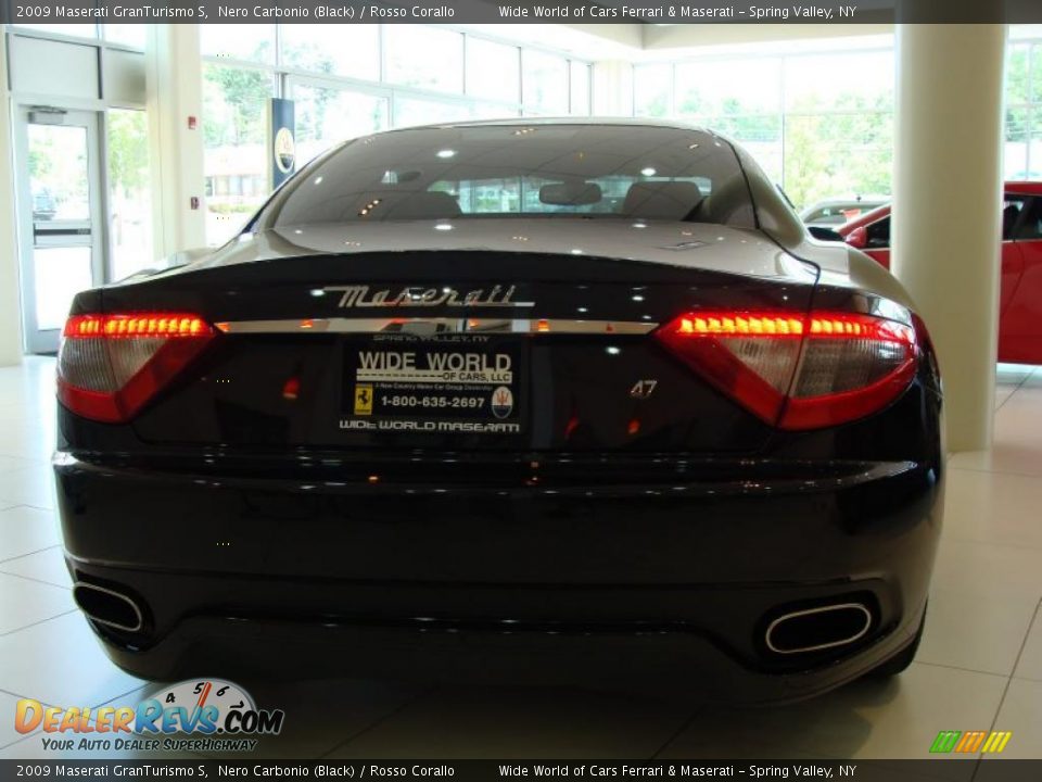2009 Maserati GranTurismo S Nero Carbonio (Black) / Rosso Corallo Photo #4