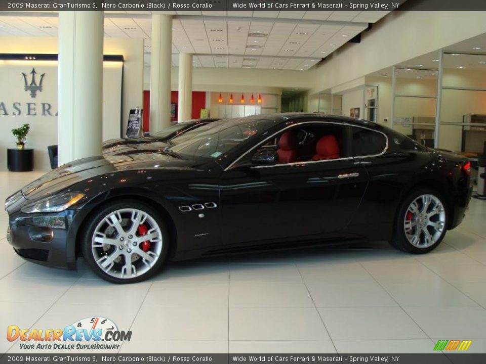2009 Maserati GranTurismo S Nero Carbonio (Black) / Rosso Corallo Photo #6