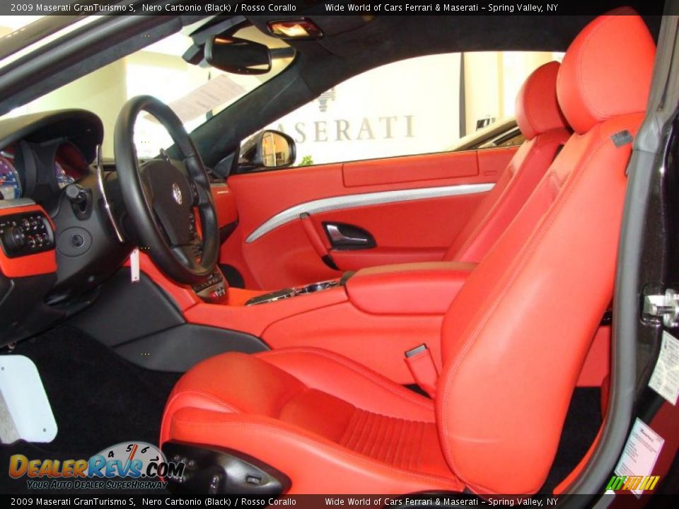 2009 Maserati GranTurismo S Nero Carbonio (Black) / Rosso Corallo Photo #8