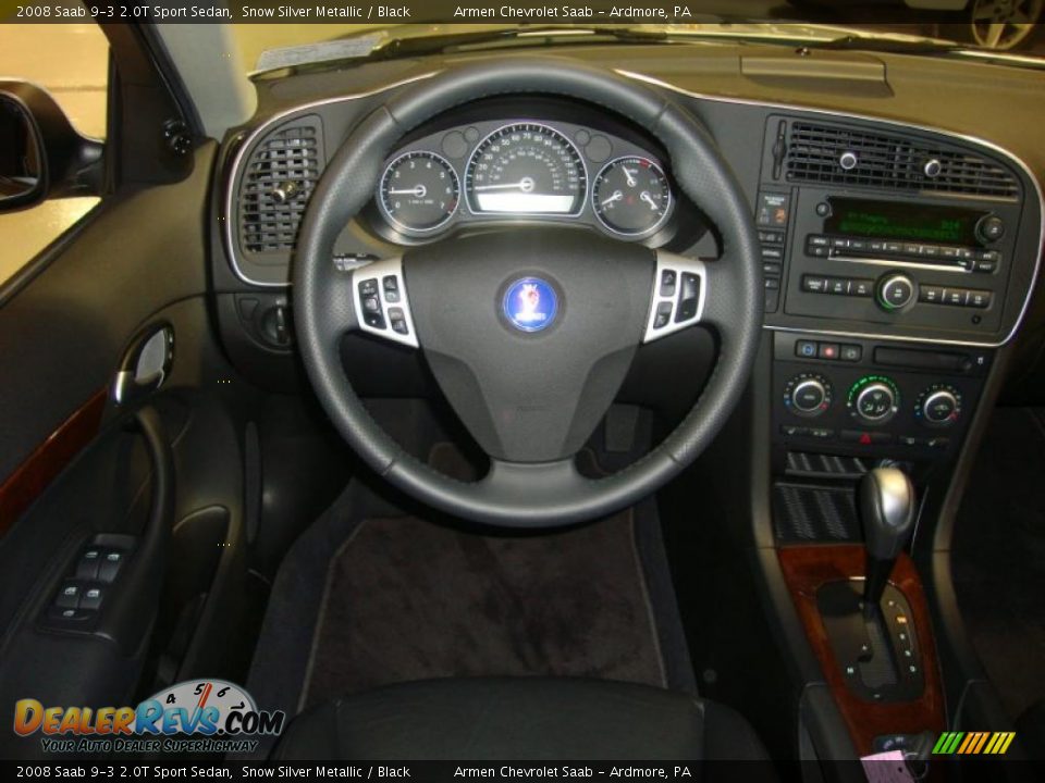 2008 Saab 9-3 2.0T Sport Sedan Snow Silver Metallic / Black Photo #25