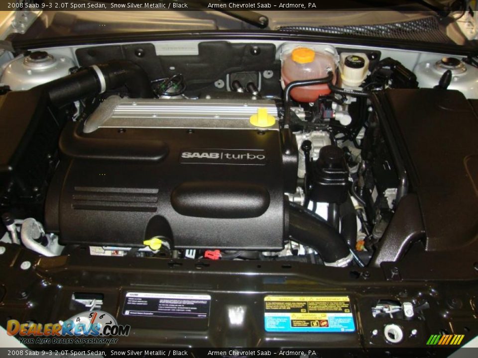 2008 Saab 9-3 2.0T Sport Sedan Snow Silver Metallic / Black Photo #26