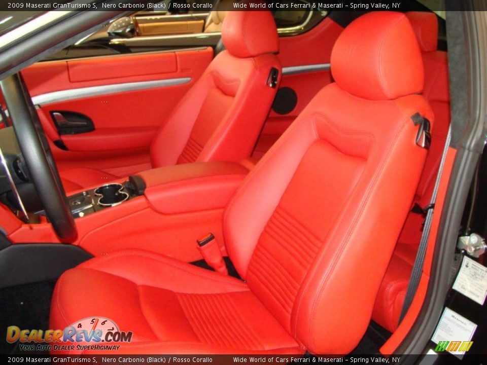 2009 Maserati GranTurismo S Nero Carbonio (Black) / Rosso Corallo Photo #11