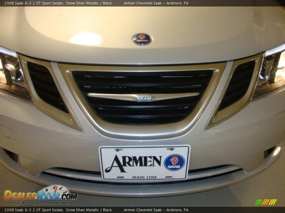 2008 Saab 9-3 2.0T Sport Sedan Snow Silver Metallic / Black Photo #27