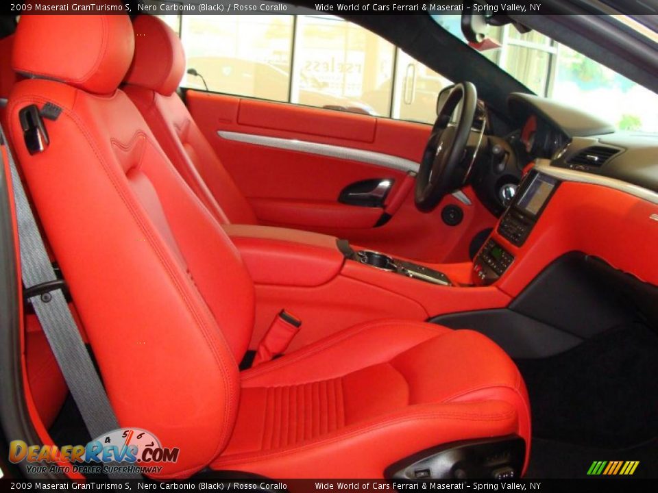 2009 Maserati GranTurismo S Nero Carbonio (Black) / Rosso Corallo Photo #12
